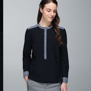 Lululemon Get It On Blouse Long Sleeve Black